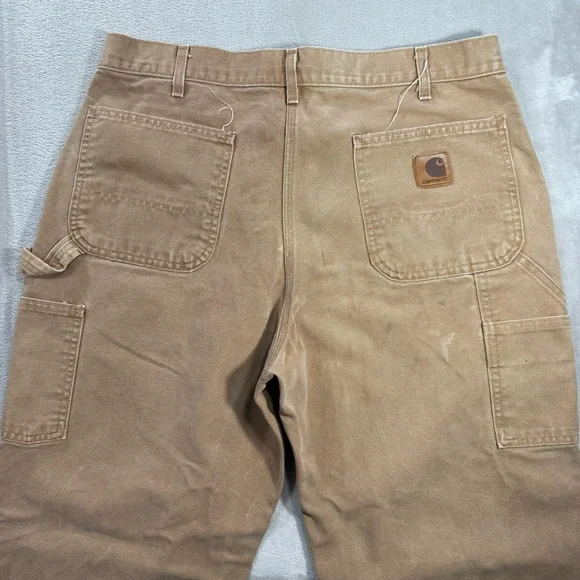 Vintage Carhartt B11 Brn Canvas Carpenter Pants Men's Sz 36x32 USA Made - Picture 5 of 11